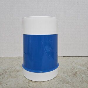 Vintage Thermos 10 OZ Food Jar Blue and White Insulated